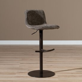 Tabouret de bar en velours Jack marron 60-82 cm