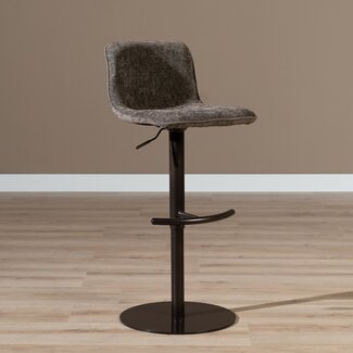 Tabouret de bar en velours Jack marron 60-82 cm