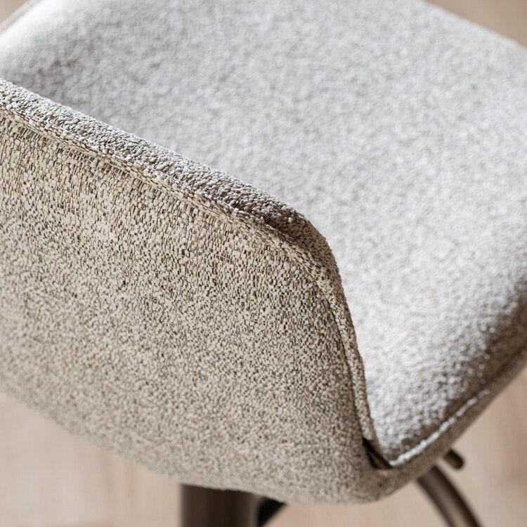 Tabouret de bar Jack mélangé blanc cassé/marron 60-82 cm