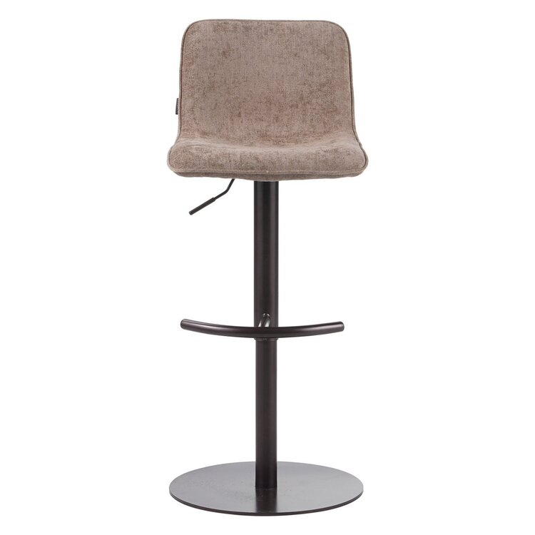 Tabouret de bar en velours Jack taupe 60-82 cm