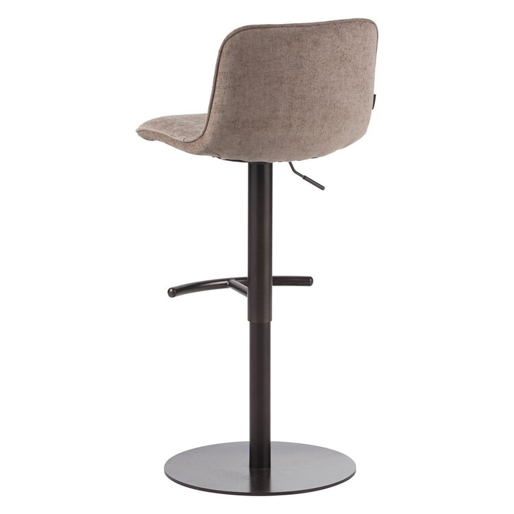 Tabouret de bar en velours Jack taupe 60-82 cm