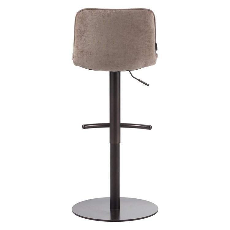 Tabouret de bar en velours Jack taupe 60-82 cm