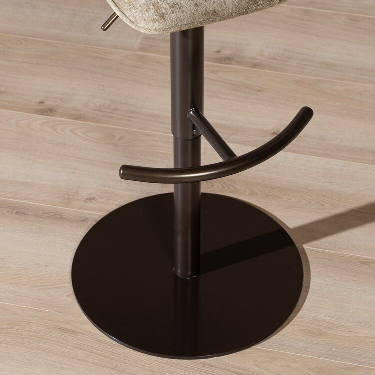 Tabouret de bar en velours Jack taupe 60-82 cm