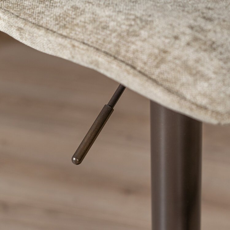 Tabouret de bar en velours Jack taupe 60-82 cm