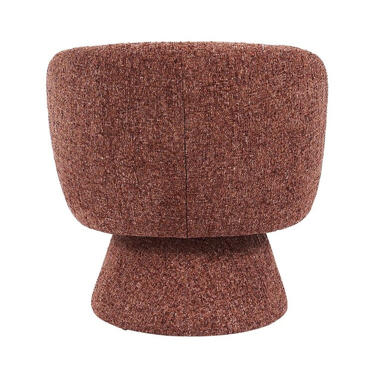 Fauteuil pivotant Lenn en chenille cuivrée