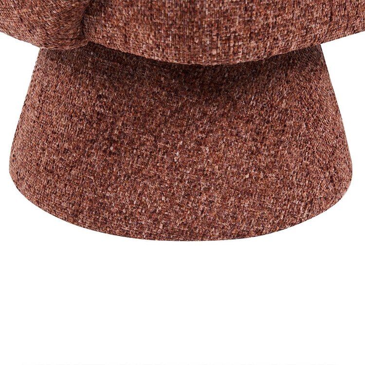 Fauteuil pivotant Lenn en chenille cuivrée