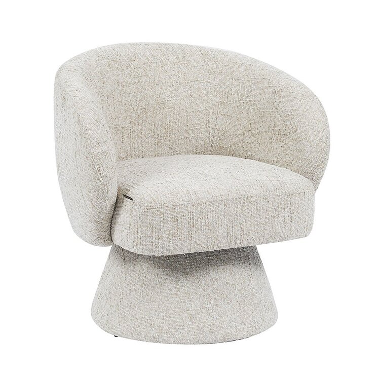Fauteuil pivotant Lenn en chenille taupe