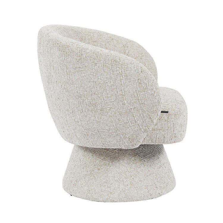 Fauteuil pivotant Lenn en chenille taupe