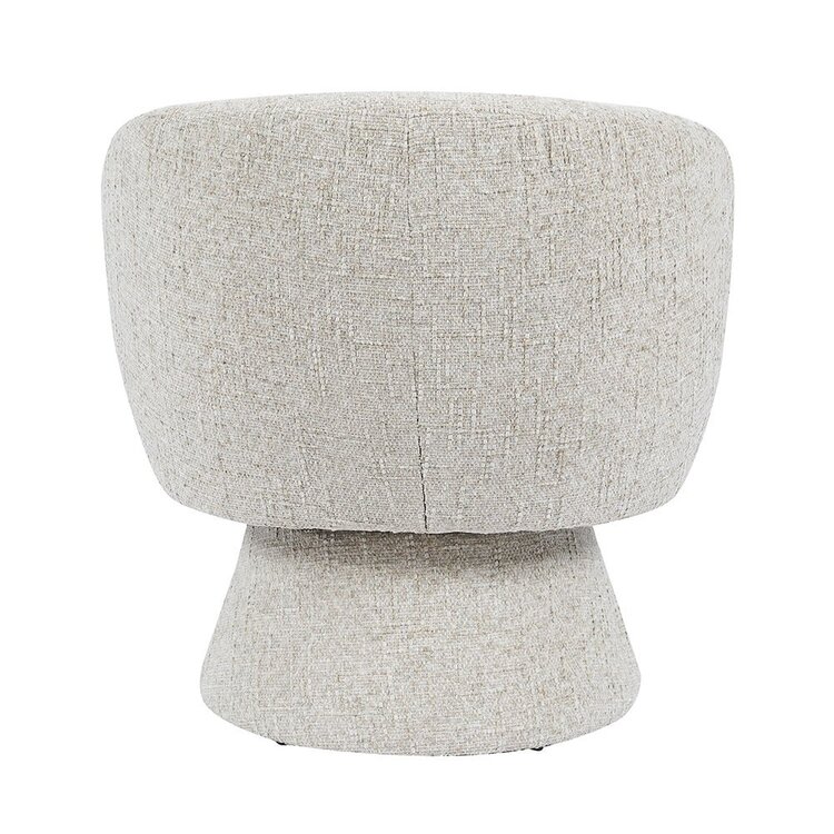 Fauteuil pivotant Lenn en chenille taupe