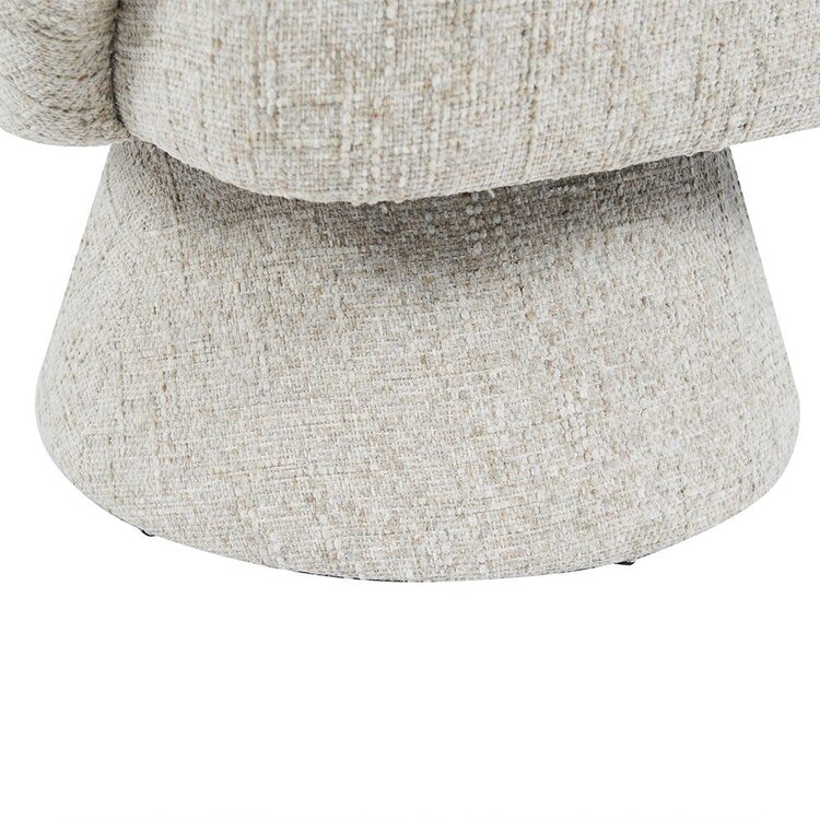 Fauteuil pivotant Lenn en chenille taupe