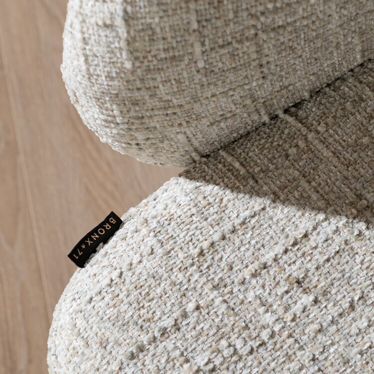 Fauteuil pivotant Lenn en chenille taupe