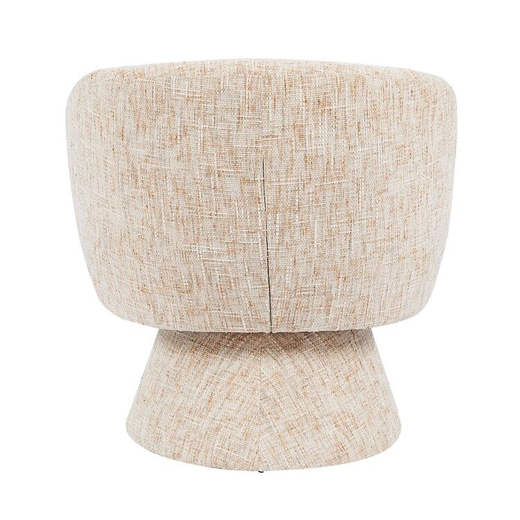 Fauteuil pivotant Lenn en chenille beige