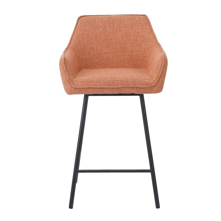 Tabouret de bar Ciara tissu lin terracotta 65, 70 et 78 cm