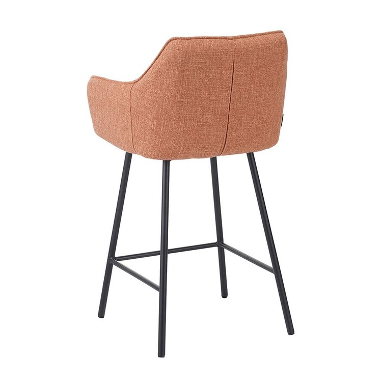 Tabouret de bar Ciara tissu lin terracotta 65, 70 et 78 cm