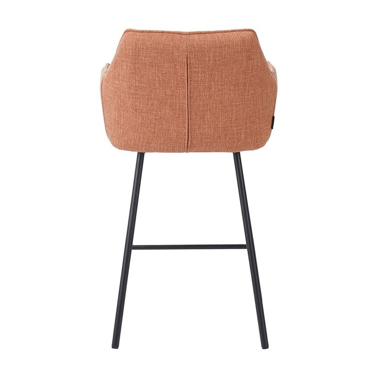 Tabouret de bar Ciara tissu lin terracotta 65, 70 et 78 cm
