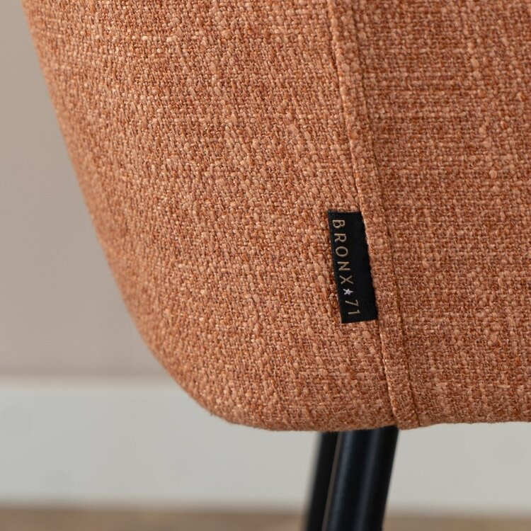 Tabouret de bar Ciara tissu lin terracotta 65, 70 et 78 cm