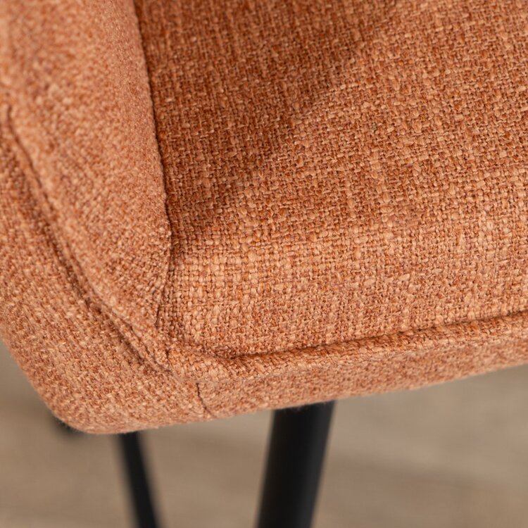 Tabouret de bar Ciara tissu lin terracotta 65, 70 et 78 cm