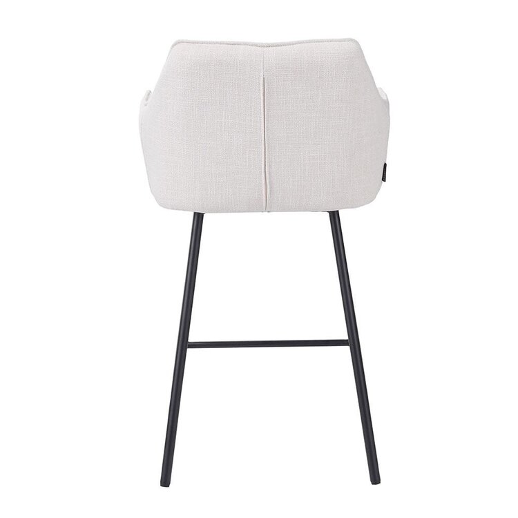 Tabouret de bar Ciara tissu lin blanc cassé 65, 70 et 78 cm