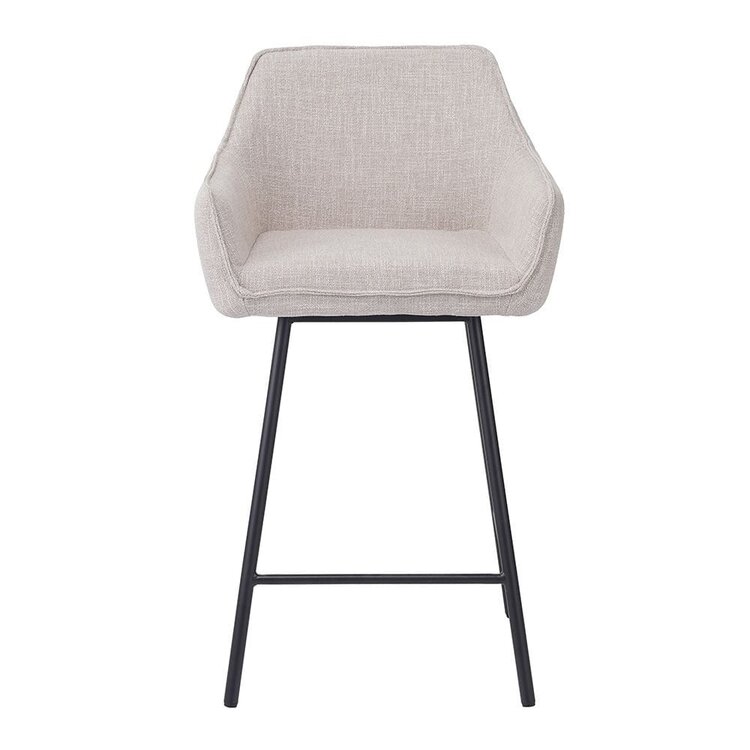 Tabouret de bar Ciara tissu lin taupe 65, 70 et 78 cm