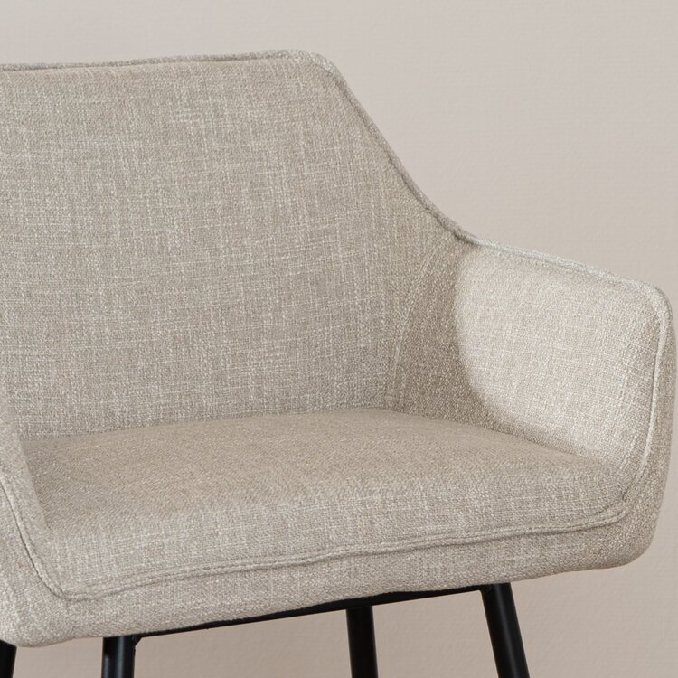 Tabouret de bar Ciara tissu lin taupe 65, 70 et 78 cm