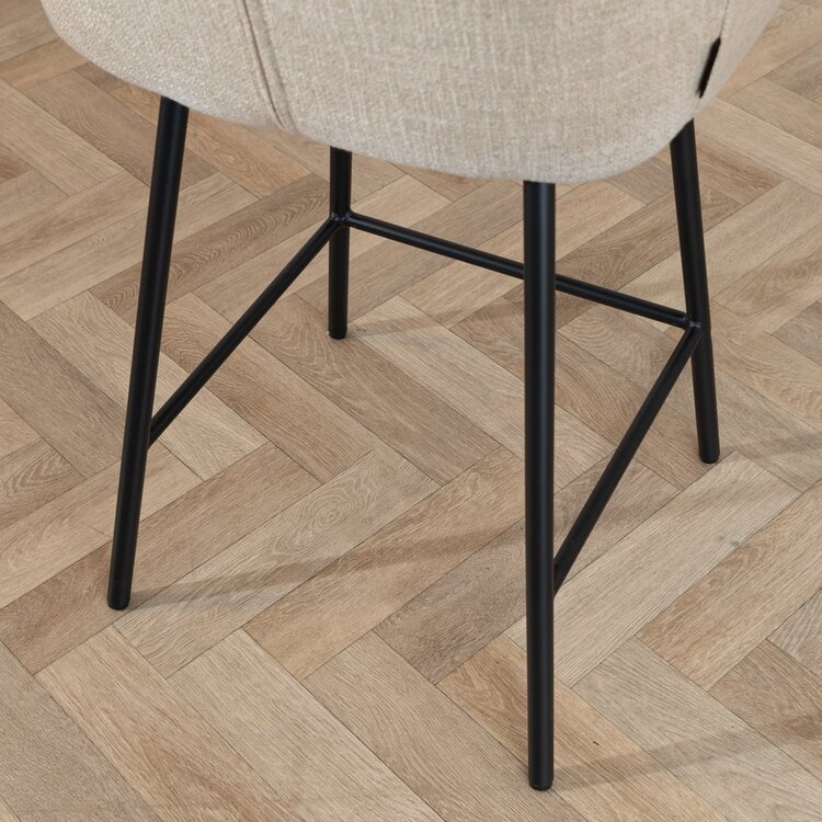 Tabouret de bar Ciara tissu lin taupe 65, 70 et 78 cm