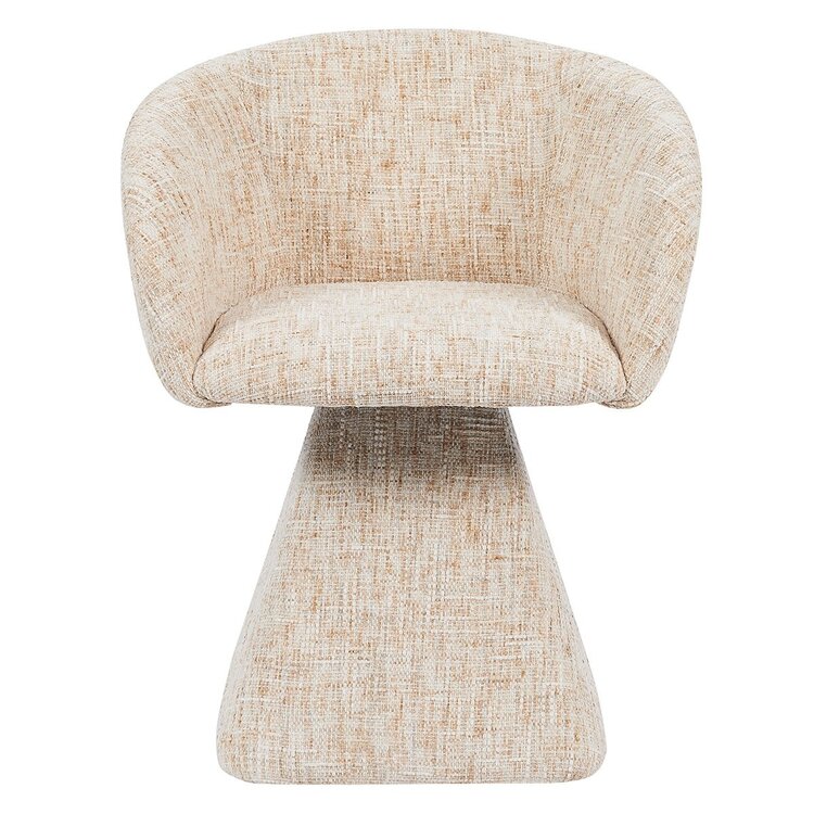 Chaise de salle à manger Lenn pivotante en chenille beige