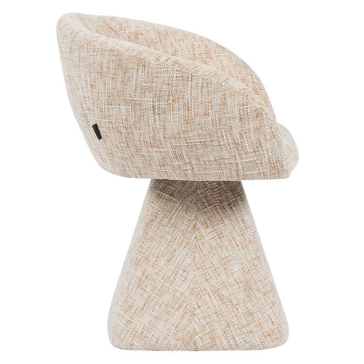 Chaise de salle à manger Lenn pivotante en chenille beige