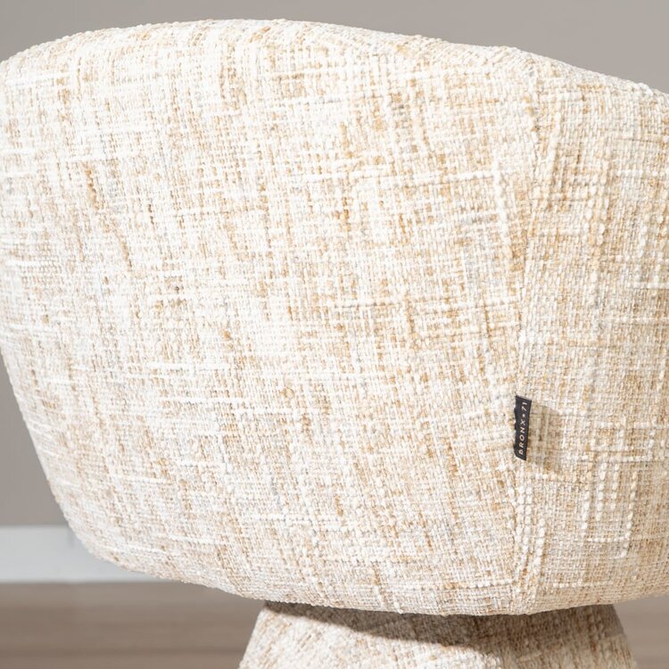 Chaise de salle à manger Lenn pivotante en chenille beige