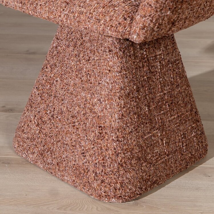 Chaise de salle à manger Lenn pivotante en chenille cuivrée