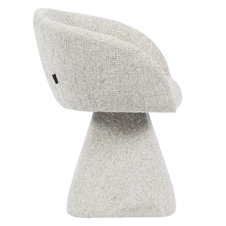 Chaise de salle à manger Lenn pivotante en chenille taupe