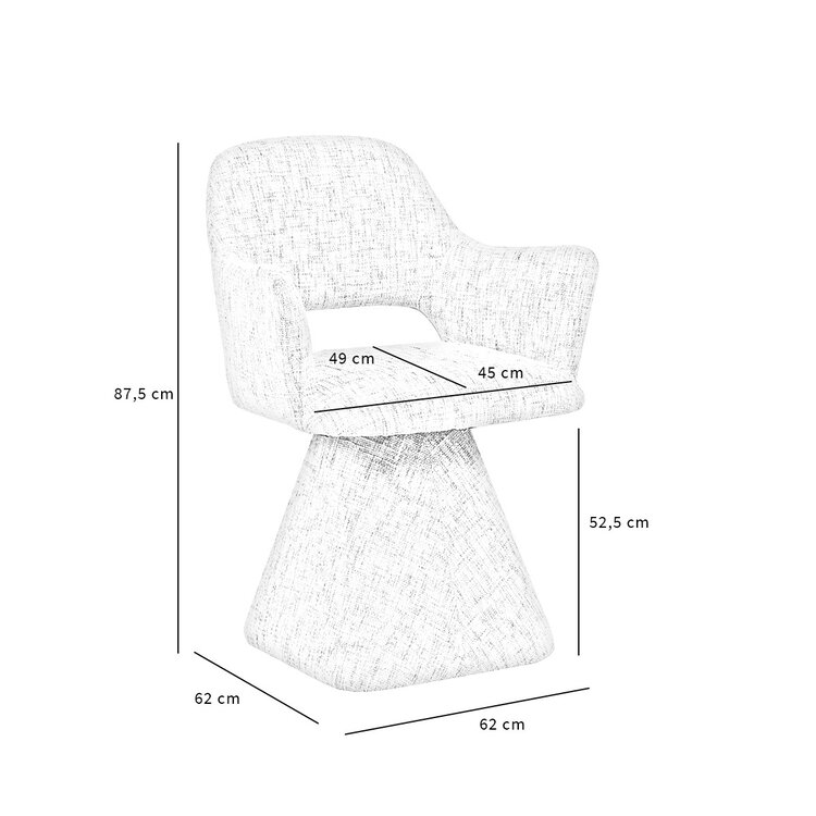 Chaise de salle à manger pivotante Josh en chenille cuivrée