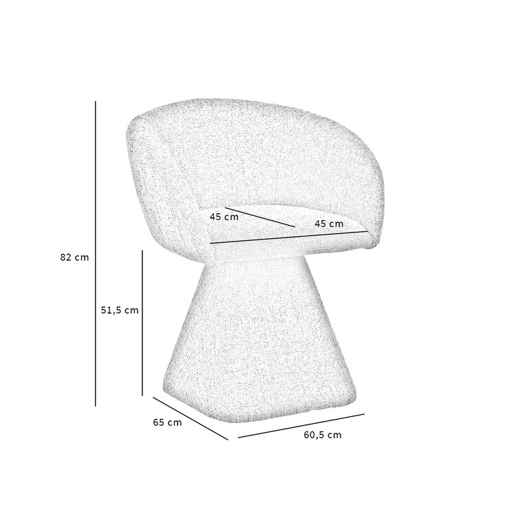 Chaise de salle à manger Lenn pivotante en chenille taupe