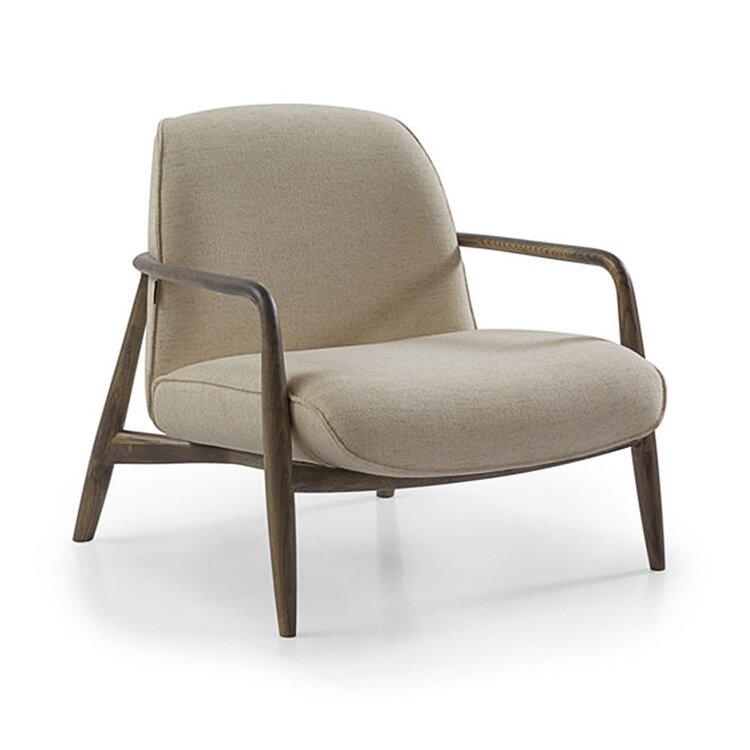 Fauteuil scandinave Vidar lin taupe