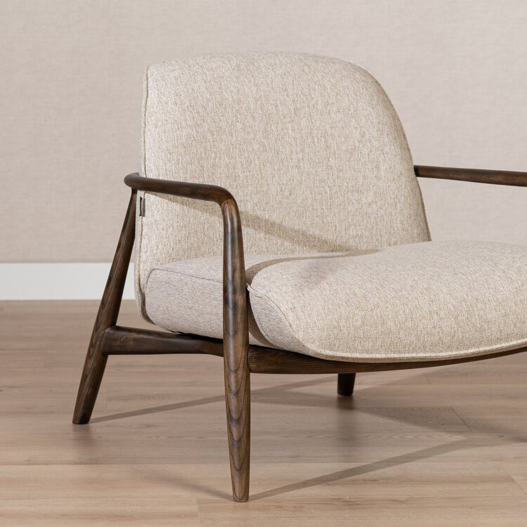 Fauteuil scandinave Vidar lin taupe