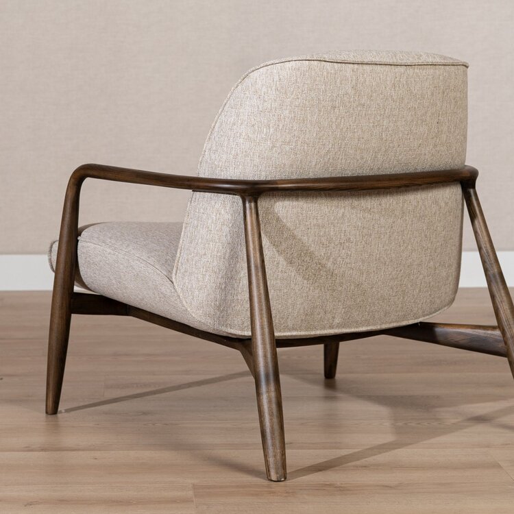 Fauteuil scandinave Vidar lin taupe