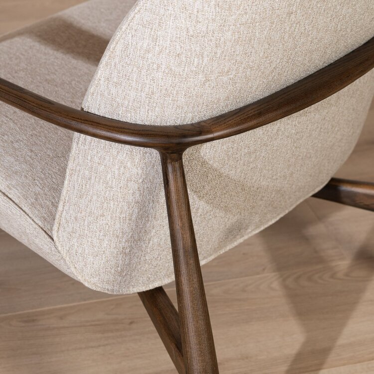 Fauteuil scandinave Vidar lin taupe