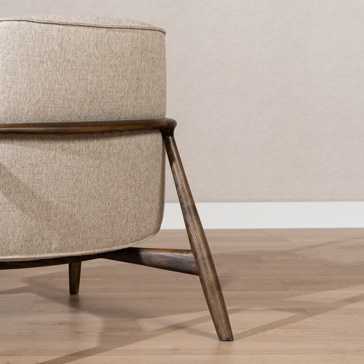 Fauteuil scandinave Vidar lin taupe