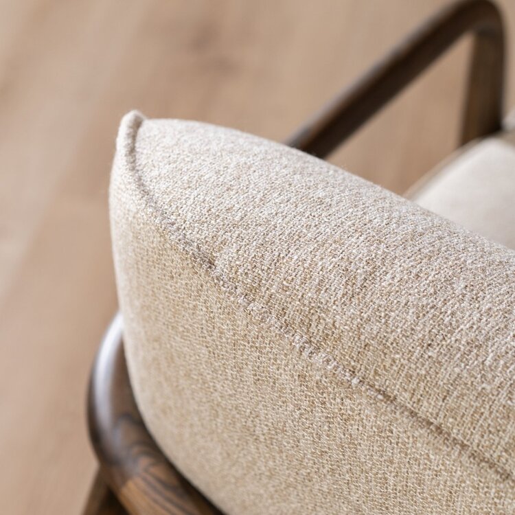 Fauteuil scandinave Vidar lin taupe