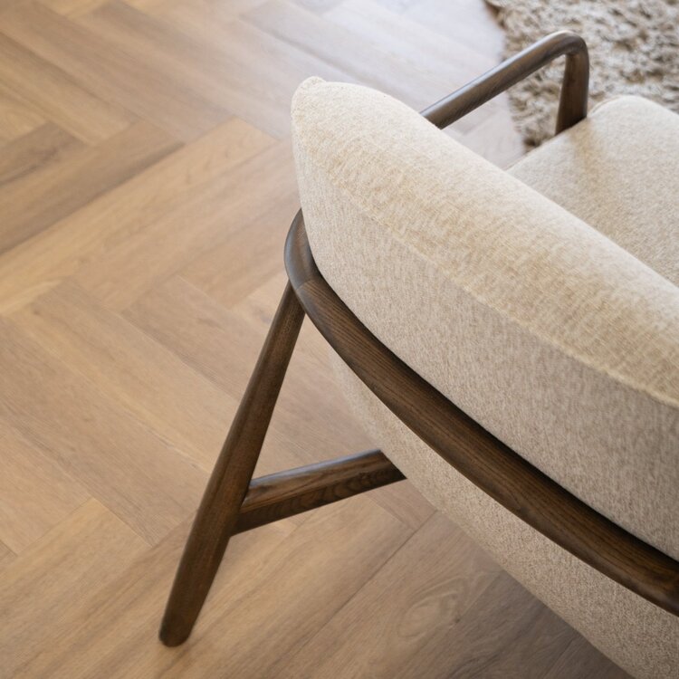 Fauteuil scandinave Vidar lin taupe