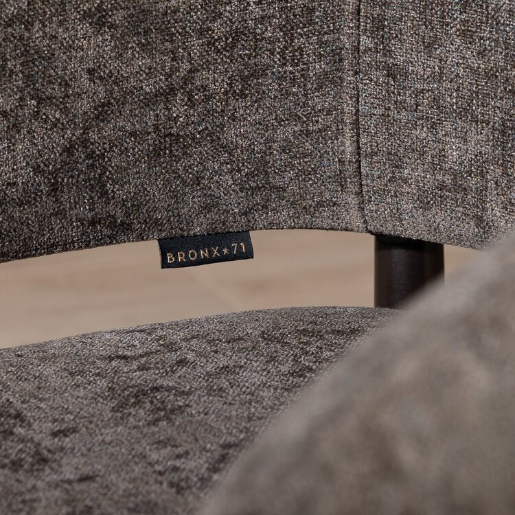 Chaise de salle à manger en velours Bret marron