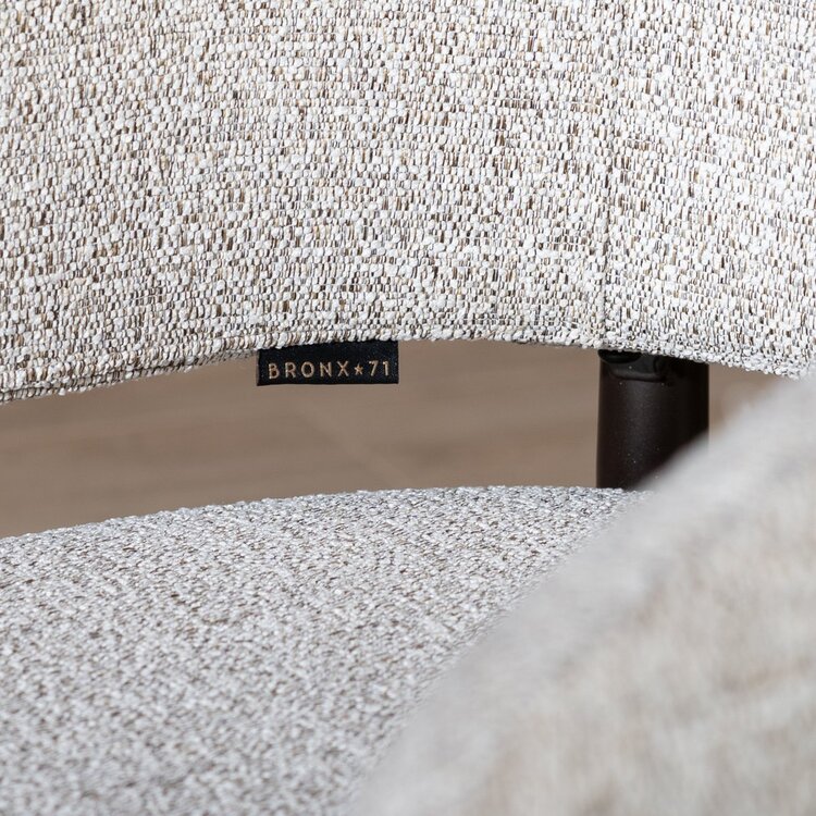 Chaise de salle à manger Bret tissu mélange blanc cassé/marron