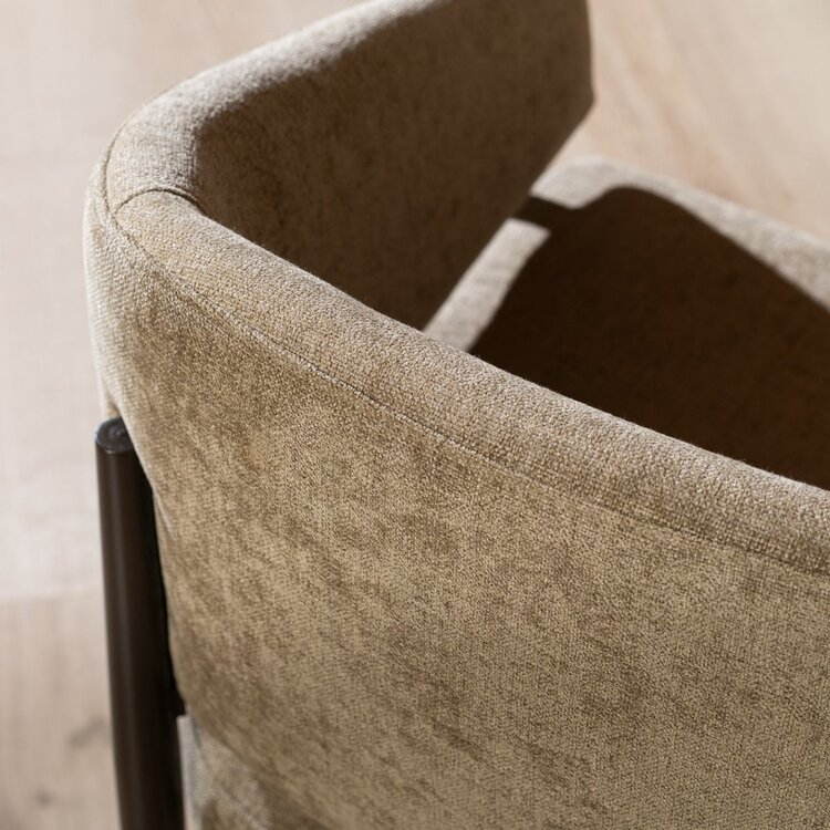 Chaise de salle à manger en velours Bret taupe