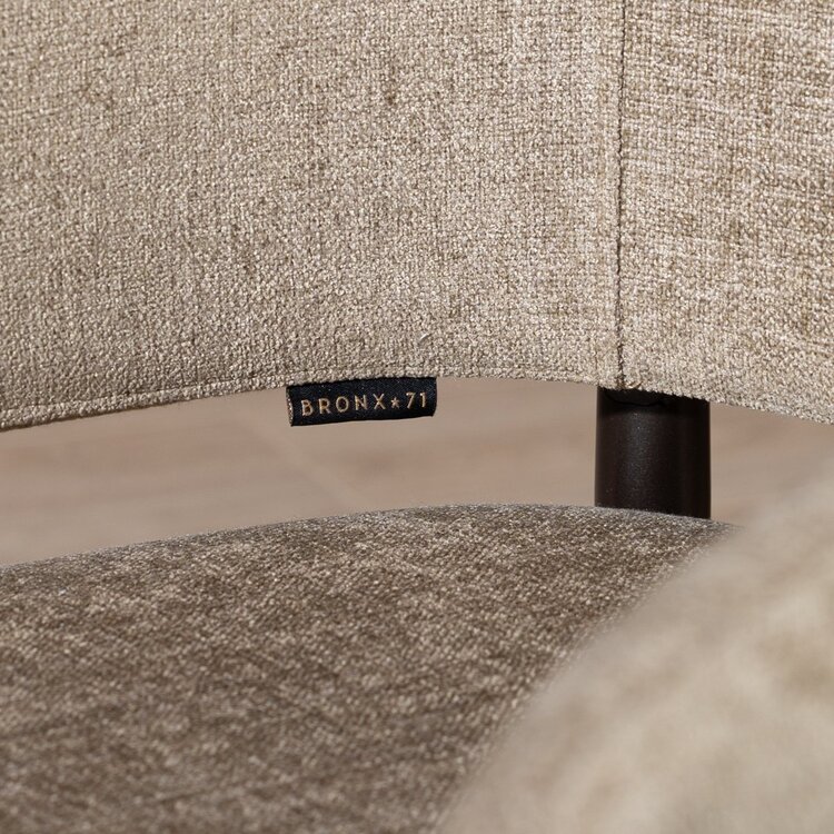 Chaise de salle à manger en velours Bret taupe