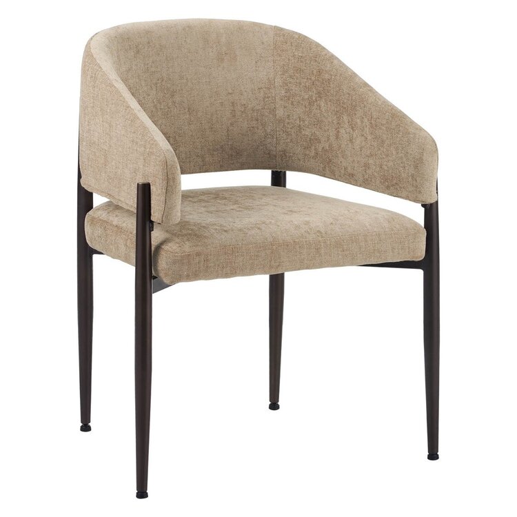 Chaise de salle à manger en velours Bret taupe