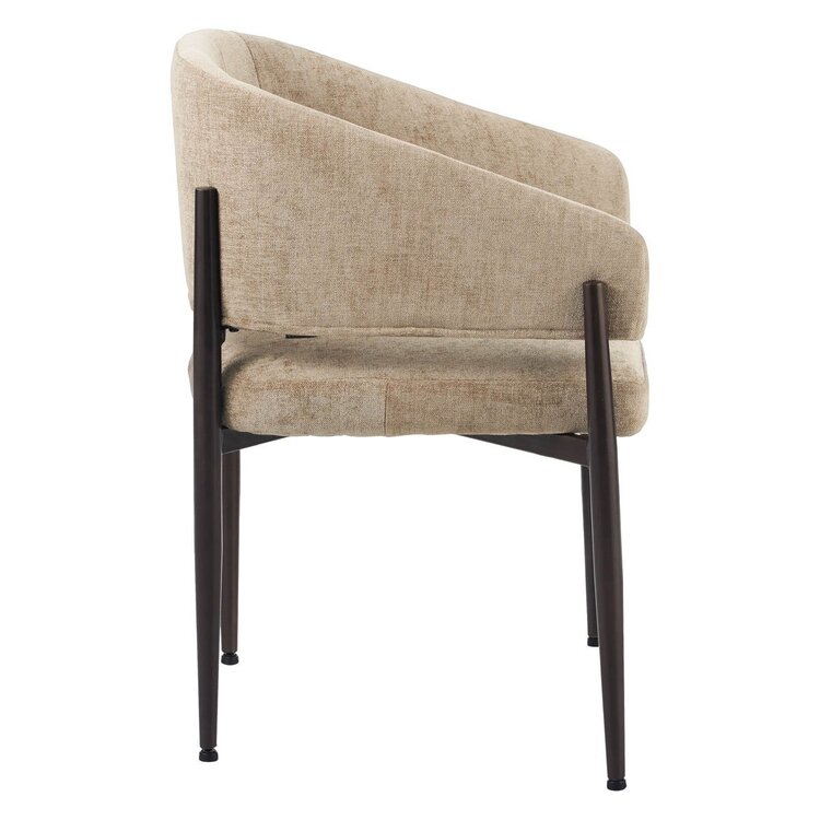 Chaise de salle à manger en velours Bret taupe