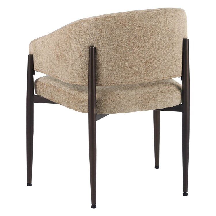 Chaise de salle à manger en velours Bret taupe