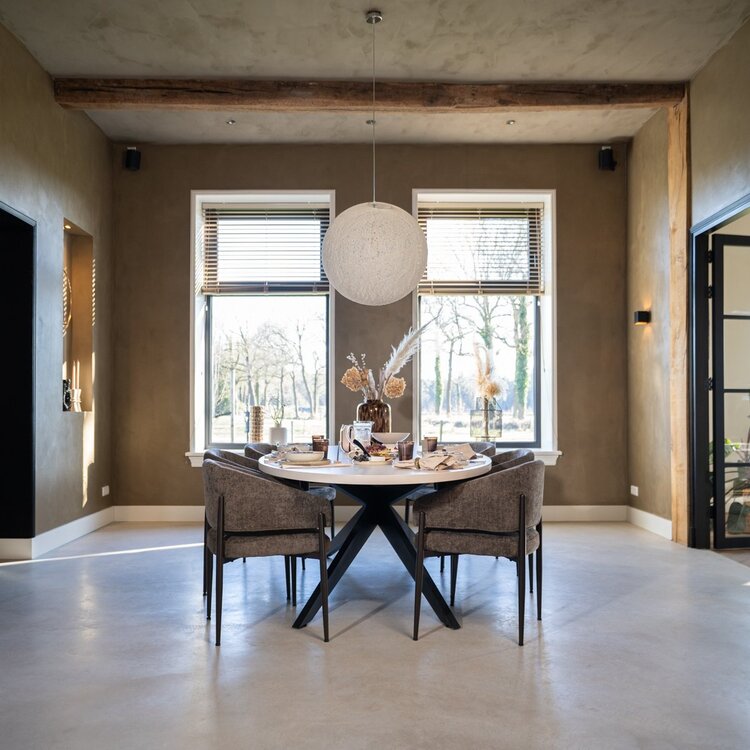 Chaise de salle à manger en velours Bret taupe