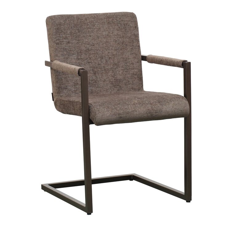 Chaise de salle à manger en velours Lio marron