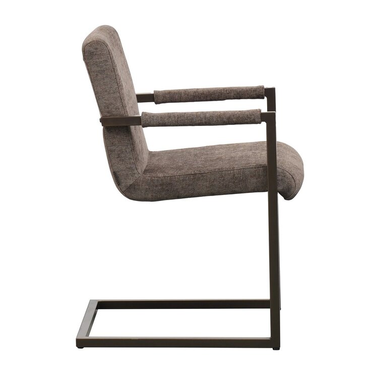 Chaise de salle à manger en velours Lio marron