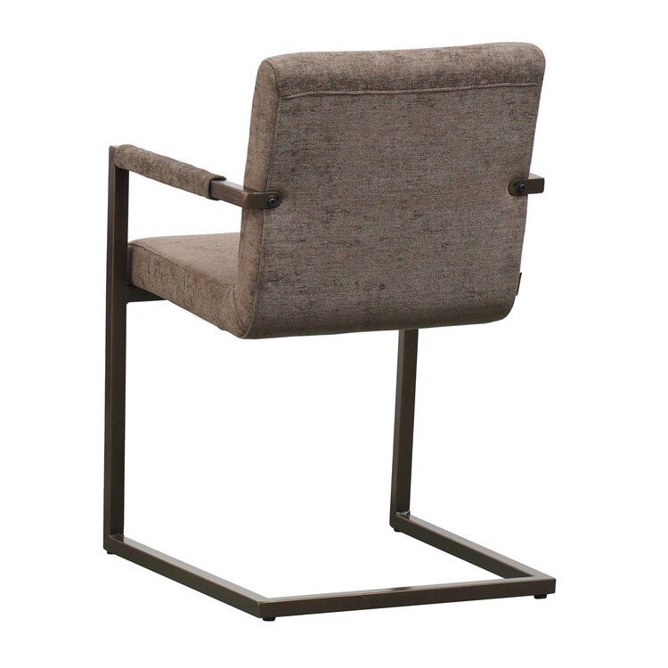 Chaise de salle à manger en velours Lio marron